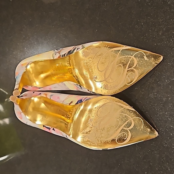 💕TED BAKER💕 Luceey Satin Pumps ~ Watercolor Abstract Floral Print 41 - Picture 10 of 15